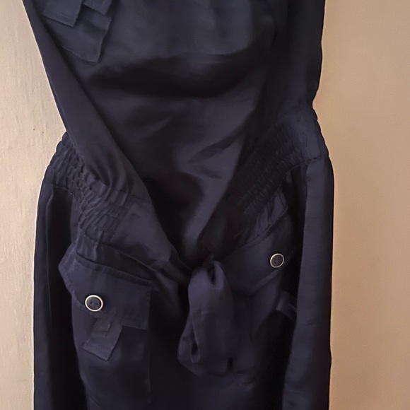 Derek Heart strapless mini 4 pocket Navy dress large romper elastic tube top - Picture 3 of 7